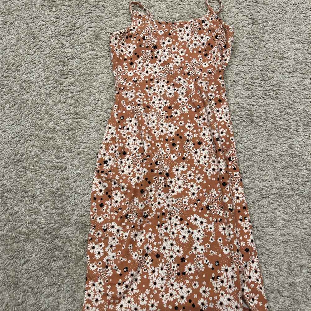 Xs mustard yellow floral dress